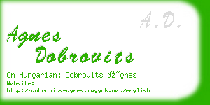 agnes dobrovits business card